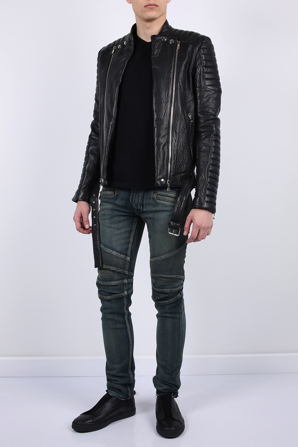 Balmain Leather Biker Jacket | Men's Clothing | Vitkac